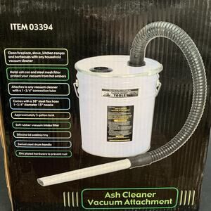 Ash Cleaner 5 Gallon Vacuum Attachment, 1.75” Attachment Connector BBQ Fireplace